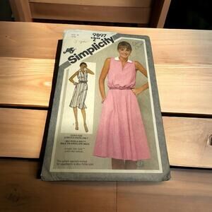 Vintage‎ Simplicity Pattern 9897 Pullover Knit Dress Size 14 UNCUT/FF 1980s NEW